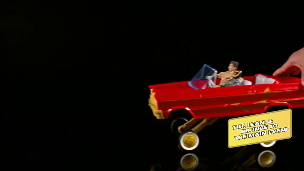 thumbnail video image 3 of WWE Action Figure Vehicle Lucha Low Rider Car with Rey Mysterio Main Event Action Figure, 3 of 8