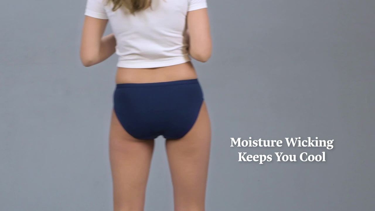 thumbnail video image 2 of Fruit of the Loom Women's Breathable Cotton Bikini Underwear, 6-Pack, 2 of 4