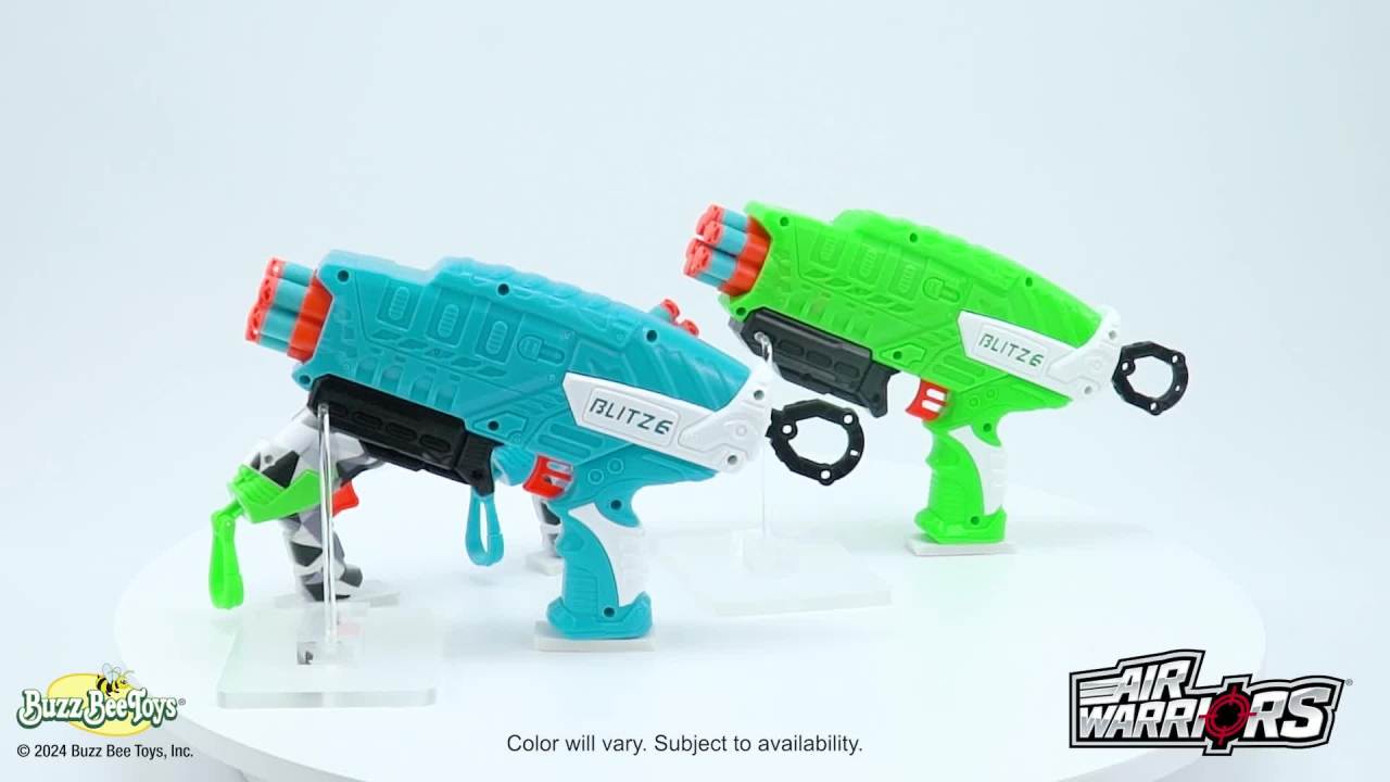 thumbnail video image 2 of Blitz Fire Dart Blasters Set W/ 4 Dart Blasters, 20 Accu-Blast Darts,  Ages 6+, 2 of 10