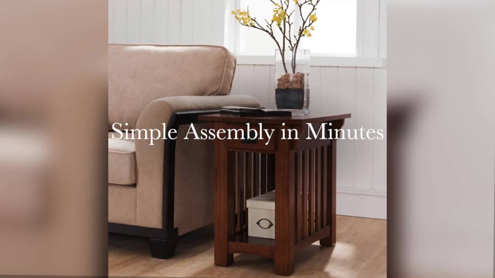 Leick Home Mission Impeccable End Table in Medium Oak