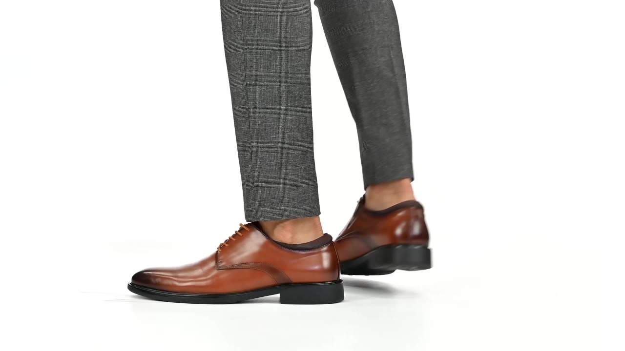 thumbnail video image 2 of Vance Mens Kimball Plain Toe Lace-up Dress Shoe, Widths Available, 2 of 10
