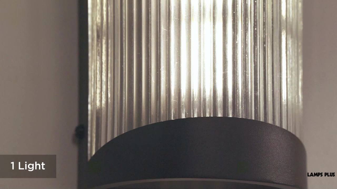 thumbnail video image 2 of Possini Euro Design Possini Euro August 11"H Textured Black and Glass Outdoor Wall Light, 2 of 10