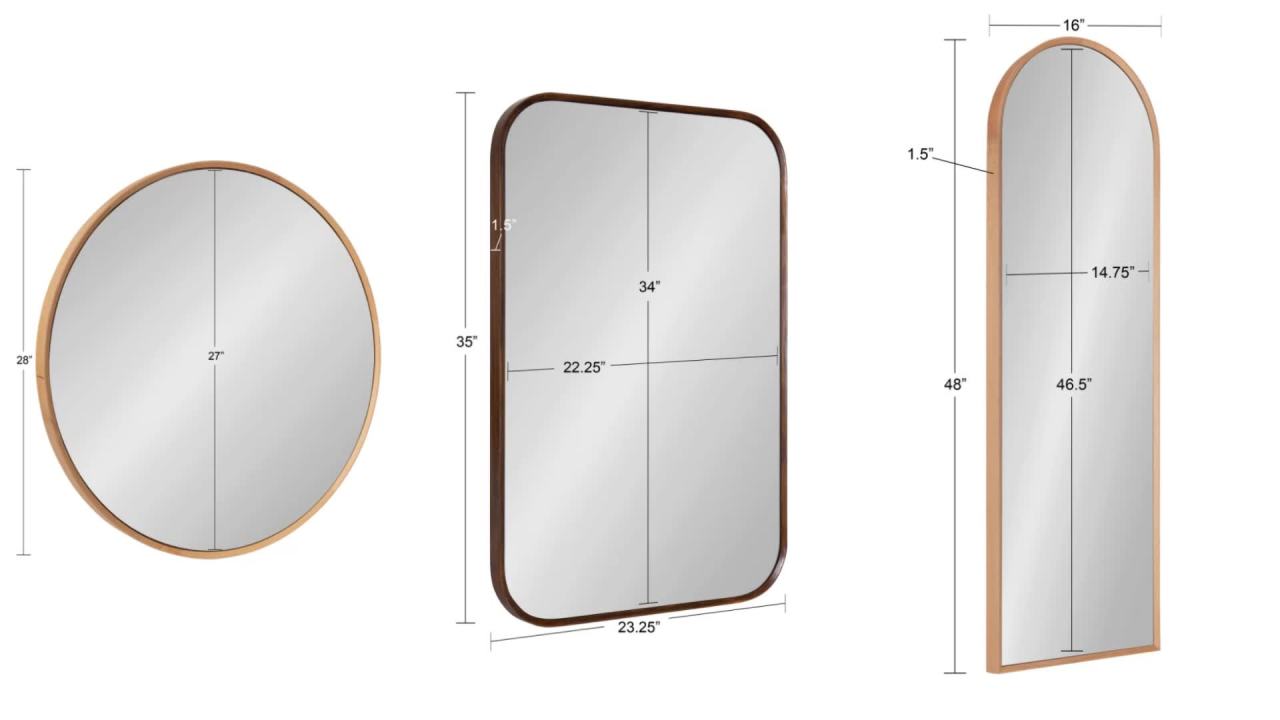thumbnail video image 2 of Kate and Laurel Nordlund Wooden Rectangle Wall Mirror with Rounded Corners, 23 x 35, Walnut Brown, 2 of 9