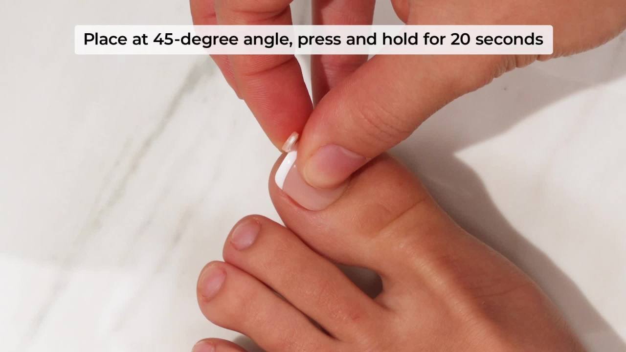 thumbnail video image 2 of Broadway by KISS Press On Toenails, ‘Limitless’, White, Squoval, 24 Count, 2 of 10