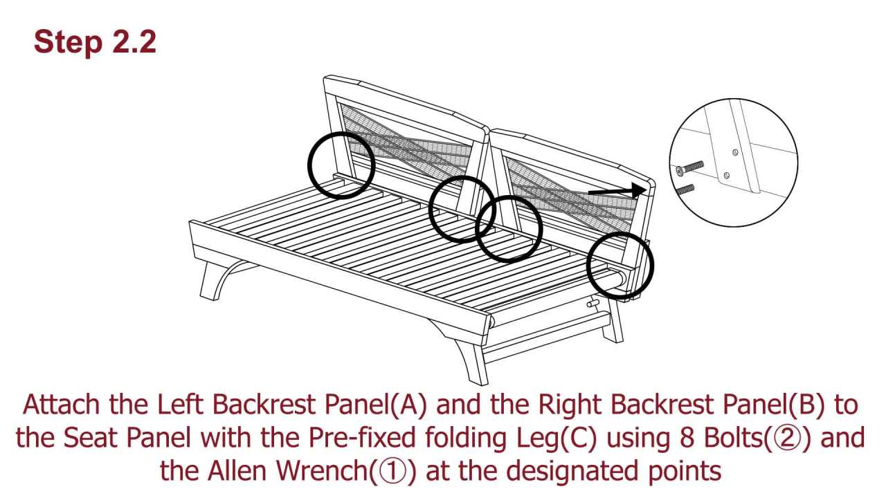 thumbnail video image 2 of Finleigh Outdoor Acacia Wood Daybed, Gray, Teak Finish, 2 of 10
