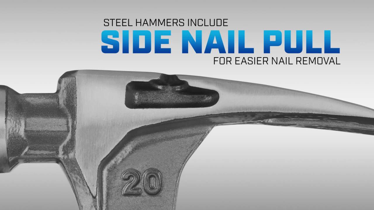 thumbnail video image 2 of HART 22oz Steel Hammer, Rip Claw, Magnetic Nail Starter, 2 of 8