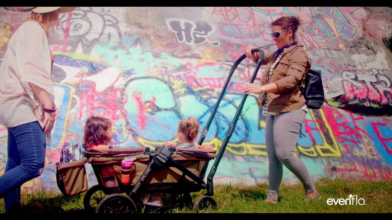 thumbnail video image 3 of Evenflo Pivot Xplore All Terrain Stroller Wagon, Adventurer, Unisex, 6 Months - 5 Years, 3 of 14