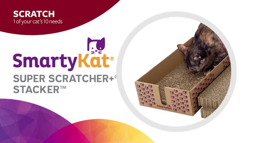 SmartyKat Super Scratcher+ Stacker CatnipInfused Cardboard Corrugate