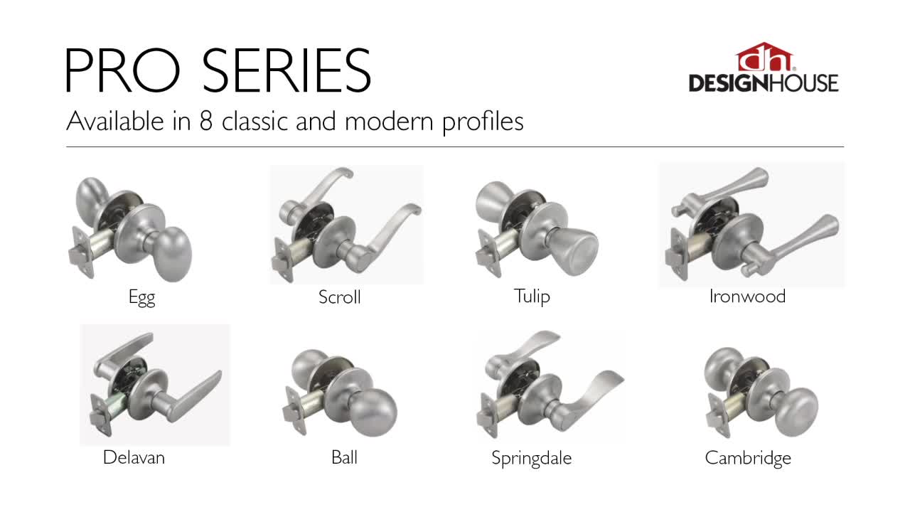 thumbnail video image 2 of Design House 780965 Pro Tulip Bed and Bath Door Knob, Polished Brass, 2 of 9