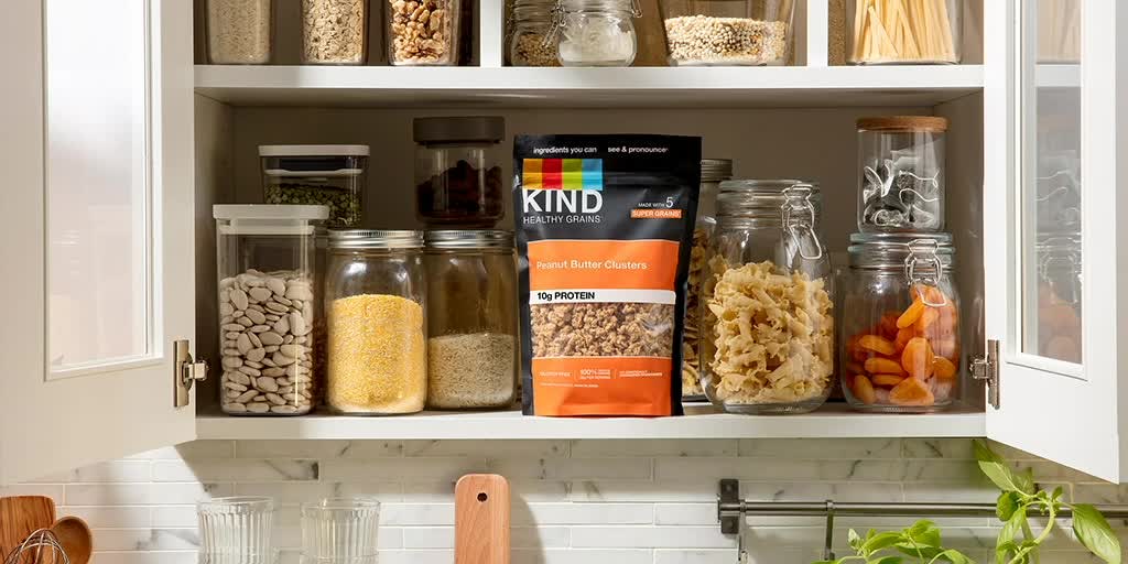 thumbnail video image 2 of Kind Healthy Grains Peanut Butter Whole Grain Clusters, Sesame Seeds, 11oz, Plastic Bag, 2 of 8