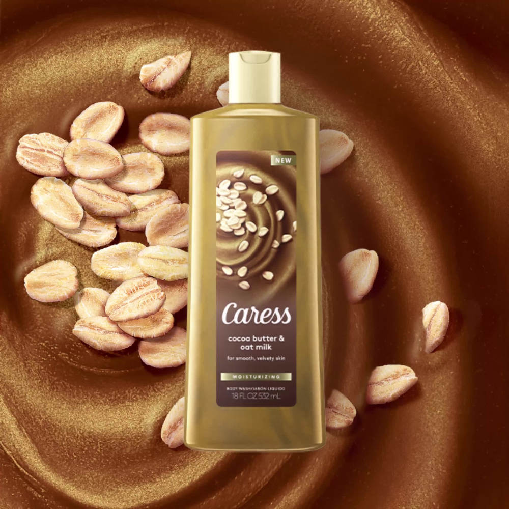Caress Moisturizing Liquid Body Wash Cocoa Butter & Oat Milk, 18.6 oz