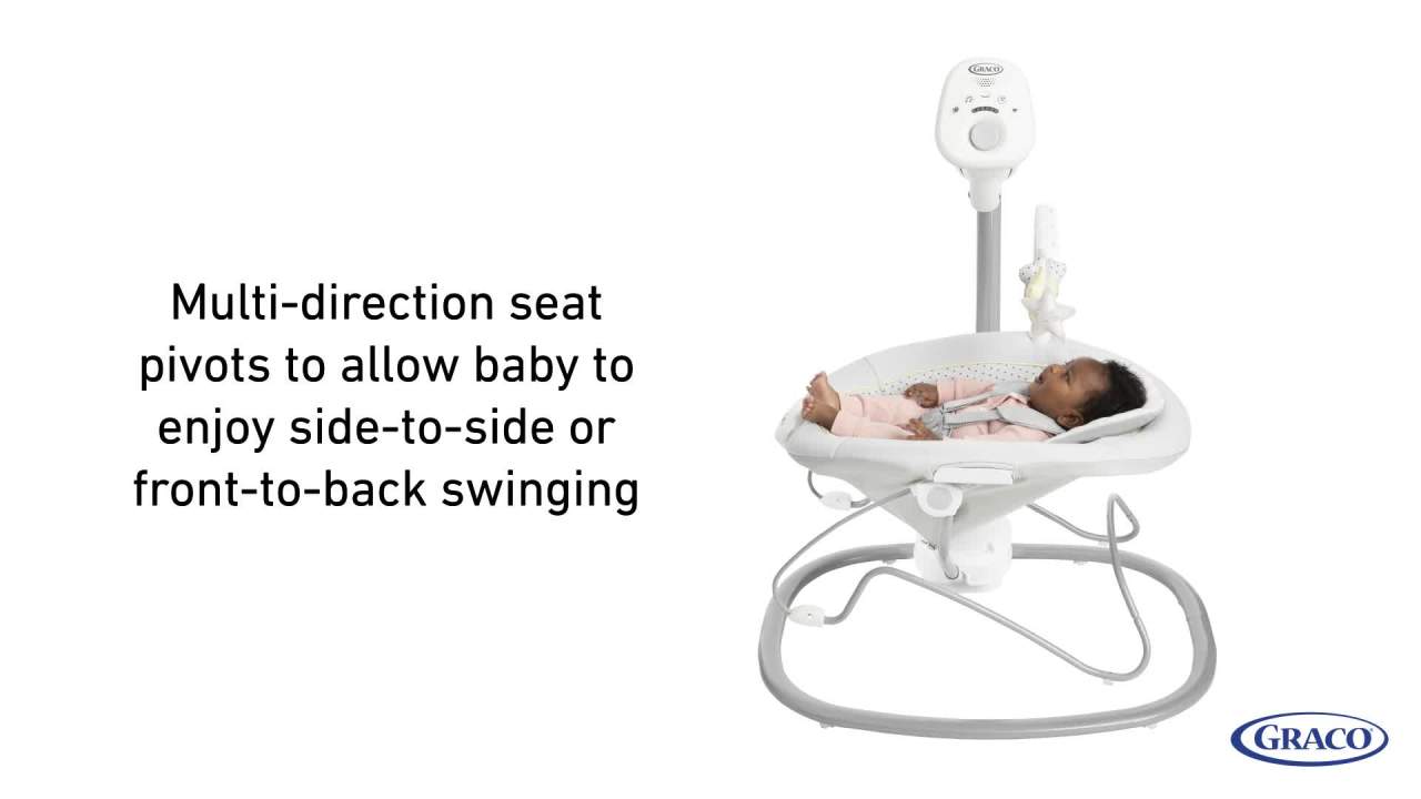 thumbnail video image 2 of Graco Sway2Me Baby Swing with Portable Bouncer and Adjustable Recline, 2 of 9