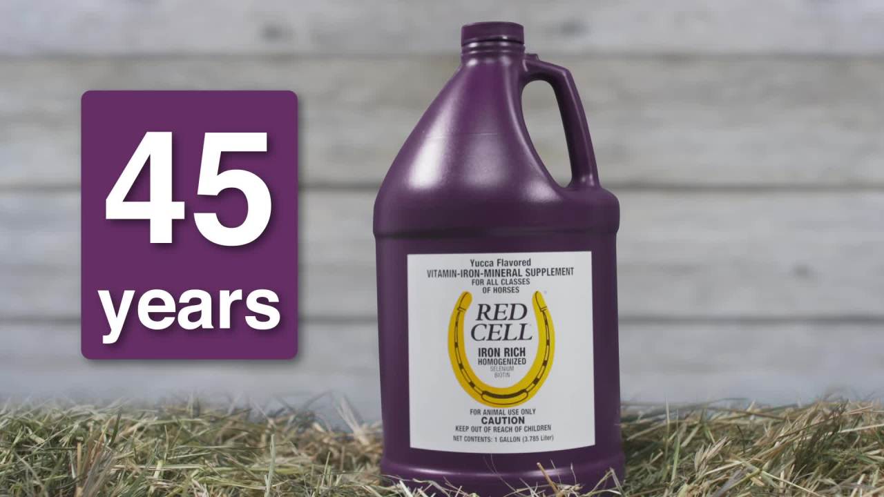 thumbnail video image 2 of Horse Health Products Red Cell Vitamin-Iron-Mineral Supplement, 1 Gallon, 2 of 13