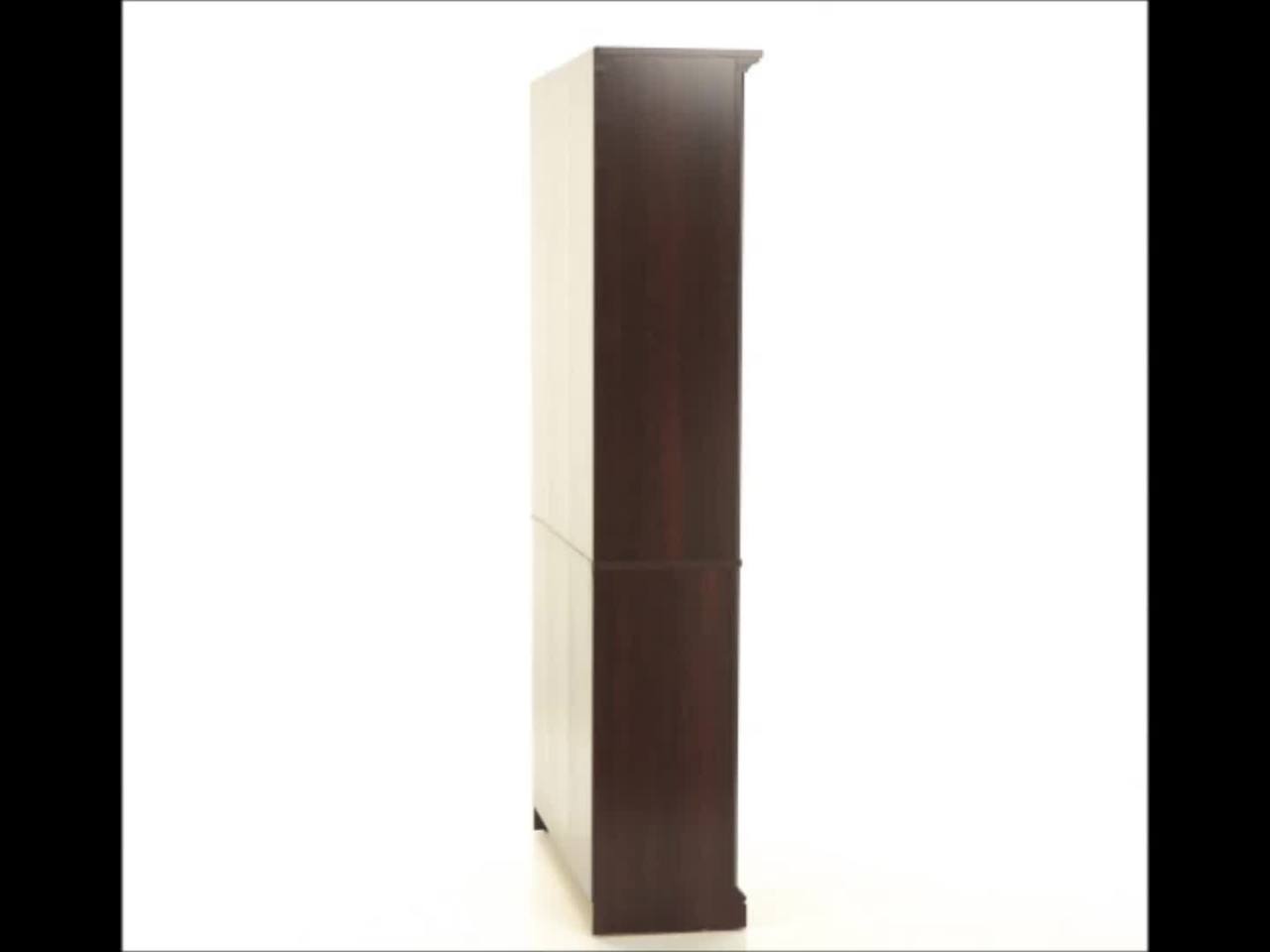 thumbnail video image 2 of Sauder Select 5 Shelf Wood Bookcase in Cherry Finish, 2 of 10