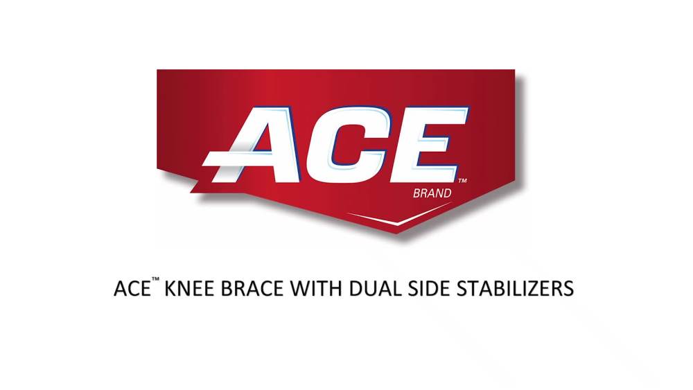 ACE Brand Adjustable Compression Knee Support with Stabilizers, Black/Gray – One Size - image 2 of 12
