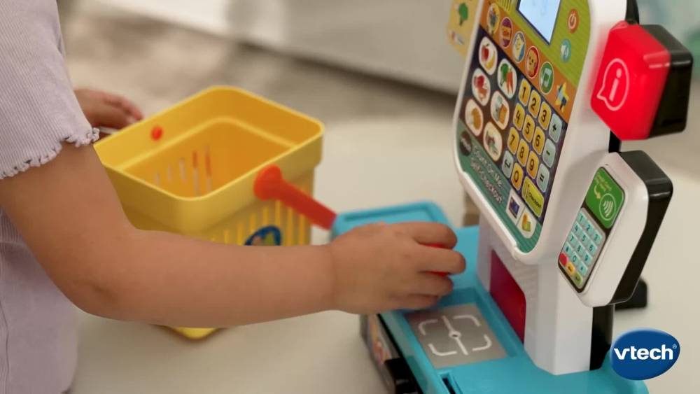 thumbnail video image 2 of VTech Interactive Play Cash Register for Preschool Math Skills, 2 of 11