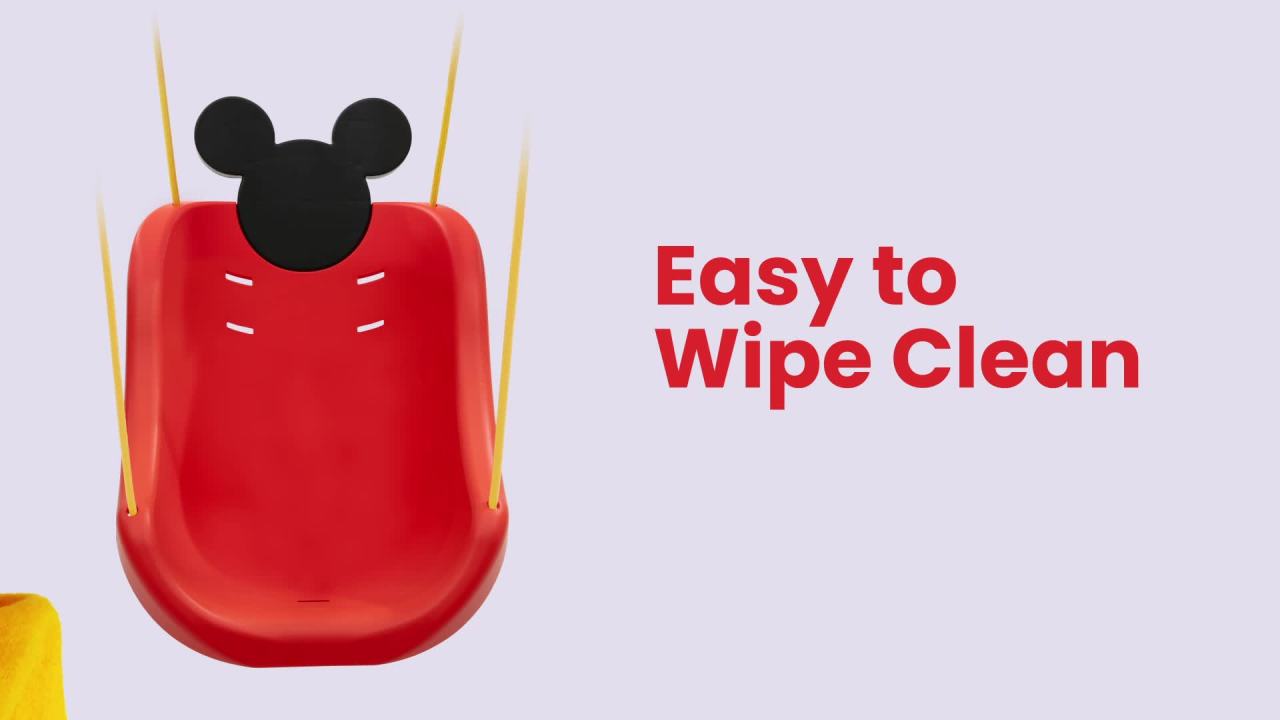 thumbnail video image 2 of Disney Mickey Mouse 2-in-1 Outdoor Bucket Swing by Delta Children, 2 of 8