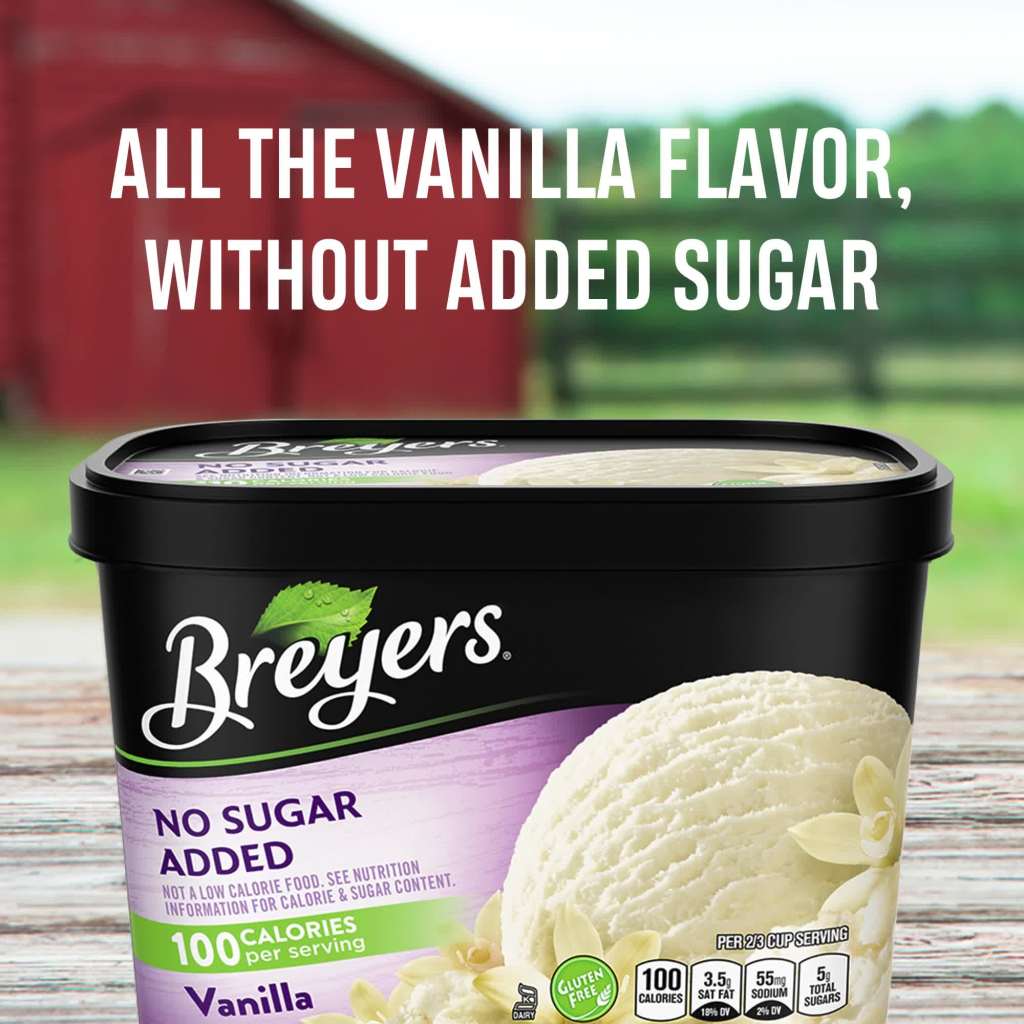 thumbnail video image 2 of Breyers No Sugar Added Vanilla Ice Cream Frozen Desserts, 1.5 Qt, 2 of 9