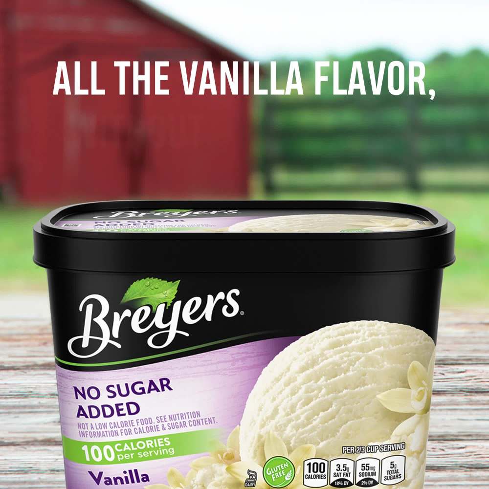 Breyers Frozen Dairy Dessert No Sugar Added Vanilla 1.5 Quart, Perfect