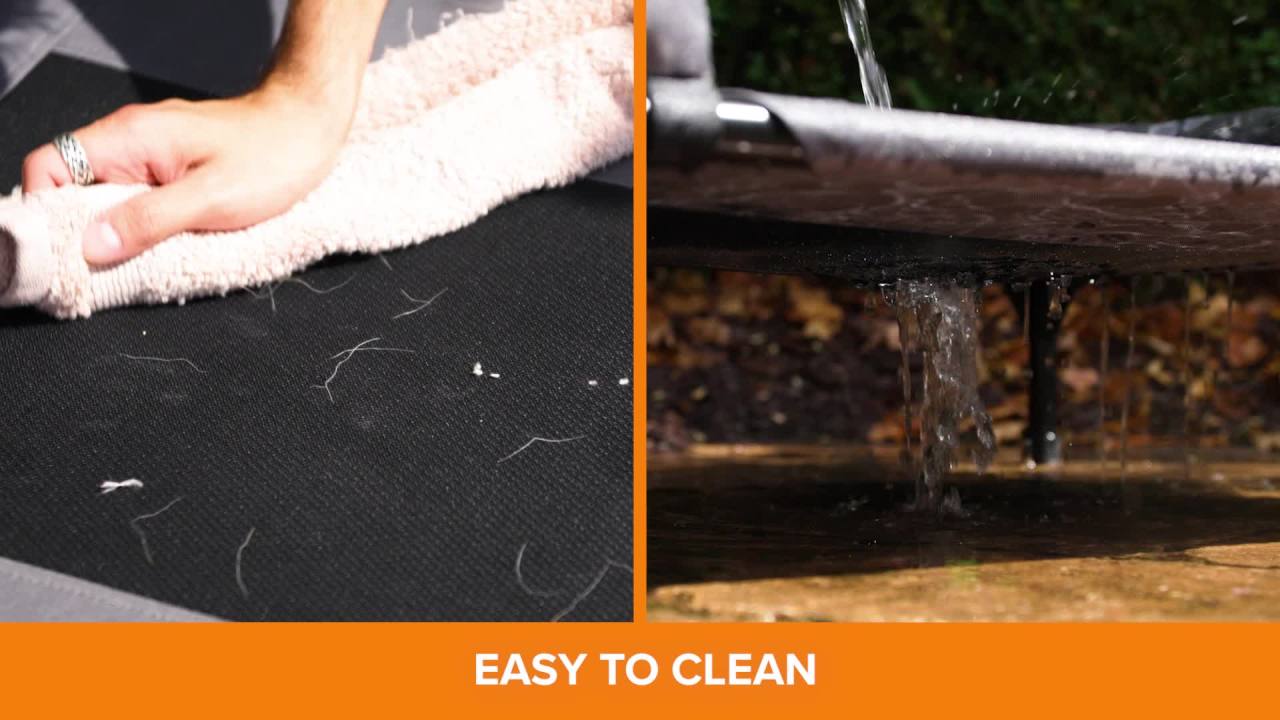 thumbnail video image 2 of K&H Pet Products Original Bolster Pet Cot Elevated Dog Bed Chocolate/Black Mesh Medium 32 X 25 X 7 Inches, 2 of 10