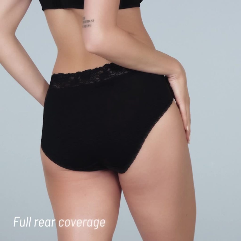 thumbnail video image 2 of Vanity Fair Radiant Collection Women's Light and Luxe Underwear - No Pinch, Stretch Lace Waistband, 3-Pack, Sizes S-5XL, 2 of 11