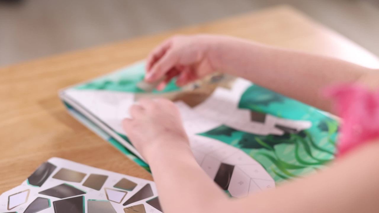 thumbnail video image 2 of Melissa & Doug Mosaic Sticker Pad Bundle Play Set 3-Pack: Safari, Ocean and Nature - 12 Scenes each, 2 of 10