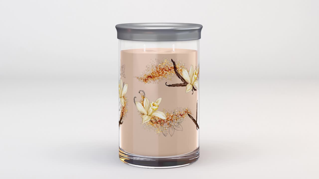 thumbnail video image 2 of Yankee Candle Vanilla Crème Brûlée Large Tumbler Scented Candles, 20 oz, 2 of 10