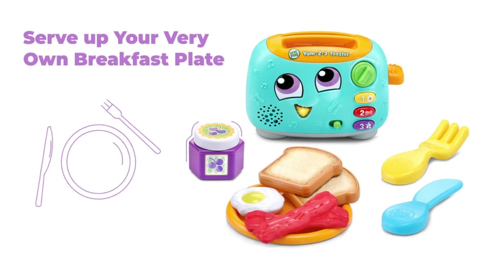 thumbnail video image 2 of LeapFrog Yum-2-3 Toaster™ Play Cooking & Baking Toys with Accessories Included, Baby and Toddler Toys, 2 of 10