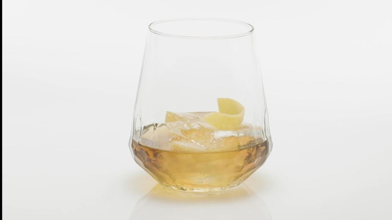 thumbnail video image 2 of Libbey Hammered Base Stemless Wine Glasses Set of 8, 17.75 oz, Dishwasher-Safe, Chiseled Textured Glassware Set, All Purpose Wine Glasses for Everyday Use, 2 of 3