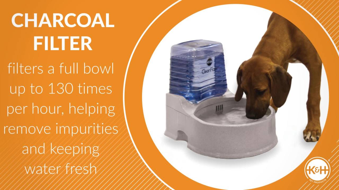 thumbnail video image 2 of K&H Pet Products CleanFlow Filtered Pet Water Bowl Replacement Filter Black Large 3 pack, 2 of 8