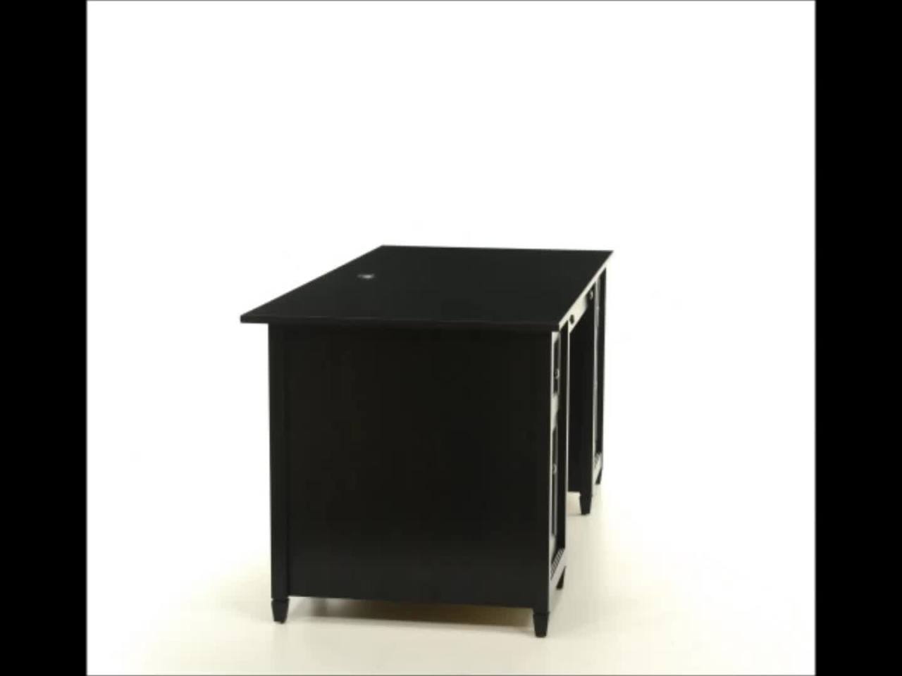 thumbnail video image 2 of Sauder Edge Water Executive Desk, Estate Black Finish, 2 of 6