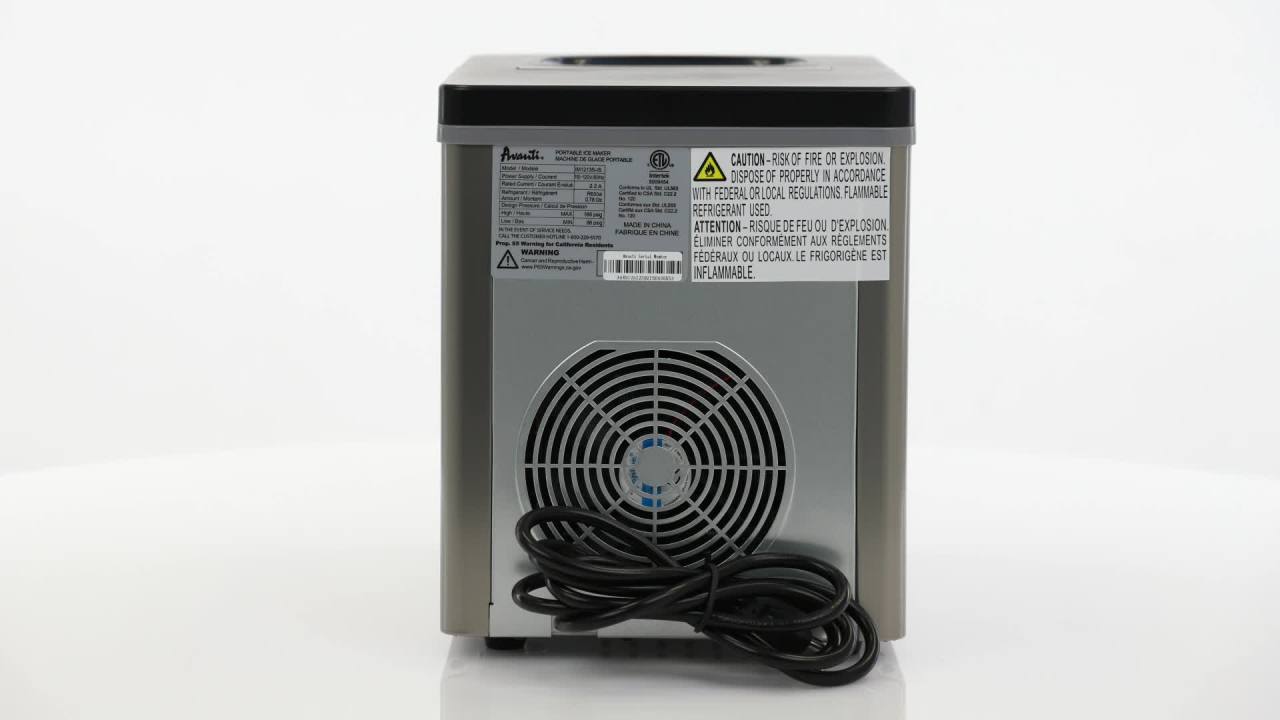 thumbnail video image 2 of Avanti Portable Countertop Ice Maker, in Stainless Steel (IM1213S-IS), 2 of 15