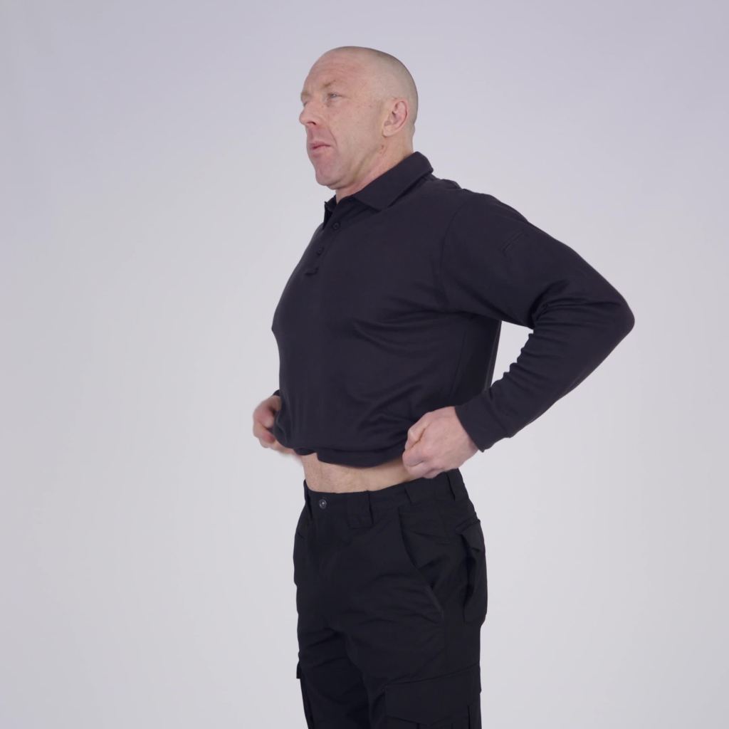 thumbnail video image 2 of Propper Men's Uniform Cotton Long Sleeve Polo, 2 of 8