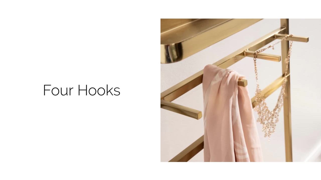 thumbnail video image 2 of Kate and Laurel Noka Mirror Leaning Ladder, Black 18x5x67, 2 of 12