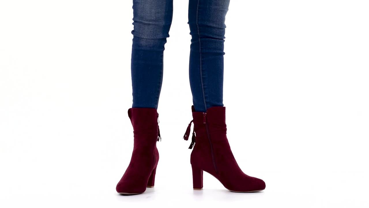 thumbnail video image 2 of Journee Womens Zuri Inside Zip Block Heel Booties, 2 of 10