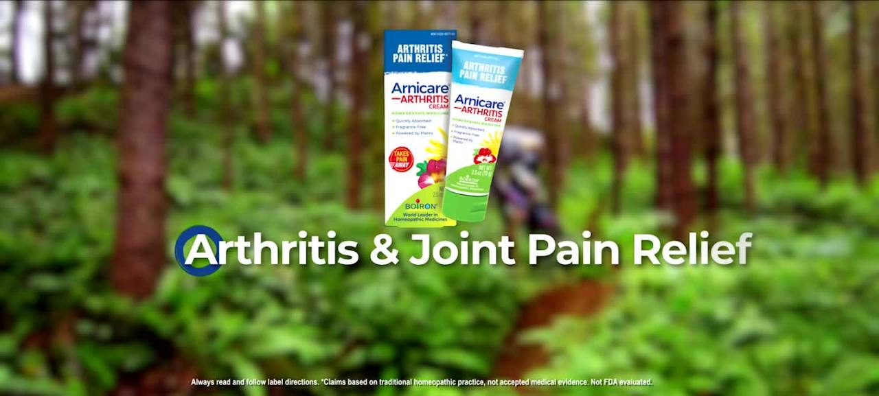 thumbnail video image 2 of Boiron Arnicare Arthritis Cream with Devil's Claw for Arthritis Pain Relief of Joints, Muscles, Hands or Wrists, Elbow, & Knees, 2.5 oz, 2 of 11