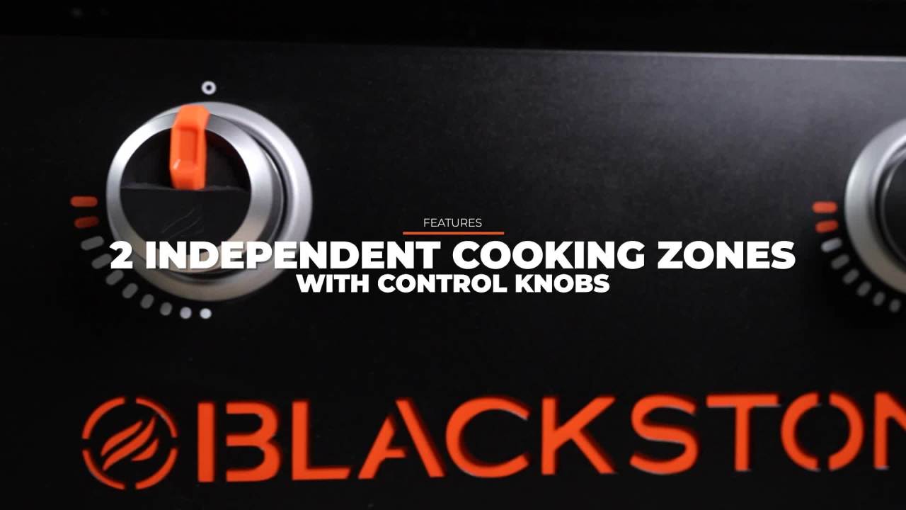 thumbnail video image 2 of Blackstone Original Outdoor Griddle, 2-Burner 28" Propane Flat Top Grill with Hard Cover, Black, 2 of 15