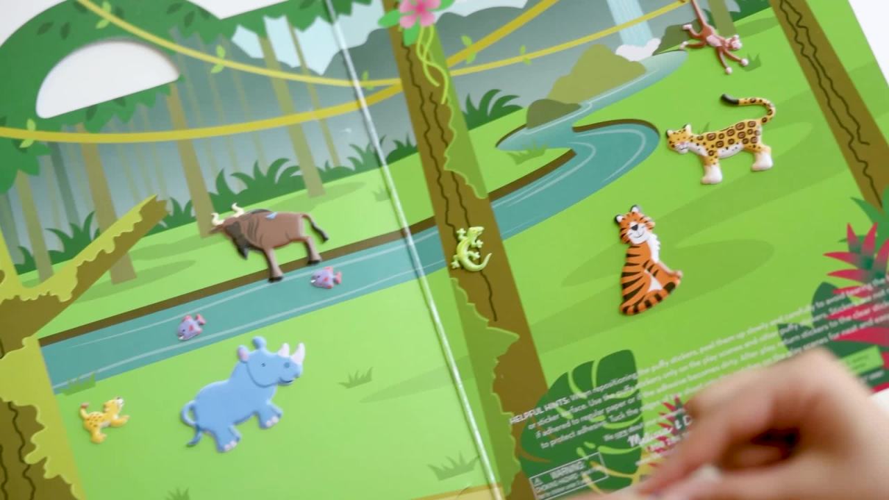thumbnail video image 2 of Melissa & Doug Puffy Sticker Play Set: Safari - 42 Reusable Stickers - FSC Certified, 2 of 10