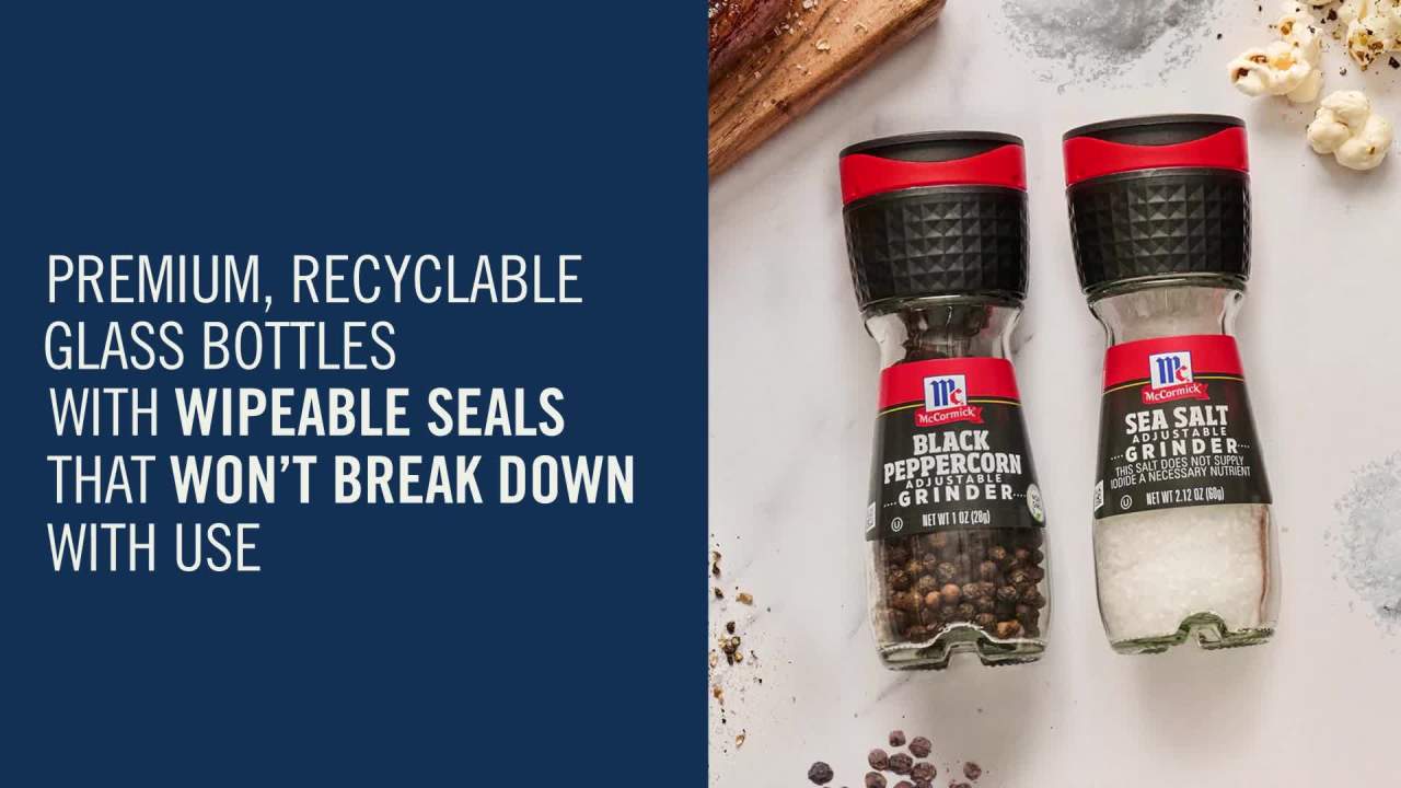 thumbnail video image 2 of McCormick Culinary Kosher Sea Salt Grinder, 2.12 oz Bottle, 2 of 18