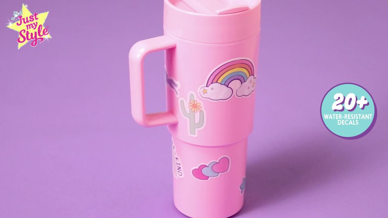 thumbnail video image 2 of Just My Style Personalize Your Own Trendy Pink Tumbler, 2 of 6