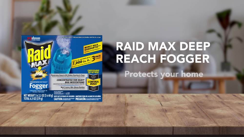 Raid® Max Concentrated Deep Reach Fogger, 2.1 fl oz, 3 ct (Total 6.3 fl oz, 179 g) - image 2 of 16