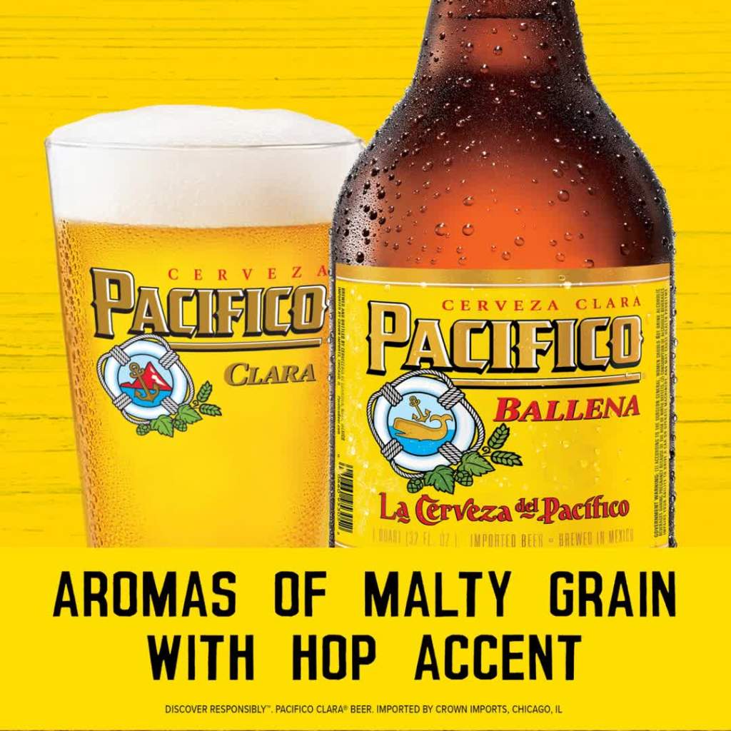 thumbnail video image 2 of Pacifico Clara Ballena Lager Mexican Import Beer, 32 fl oz - 1 Bottle, 4.4% ABV, 2 of 9