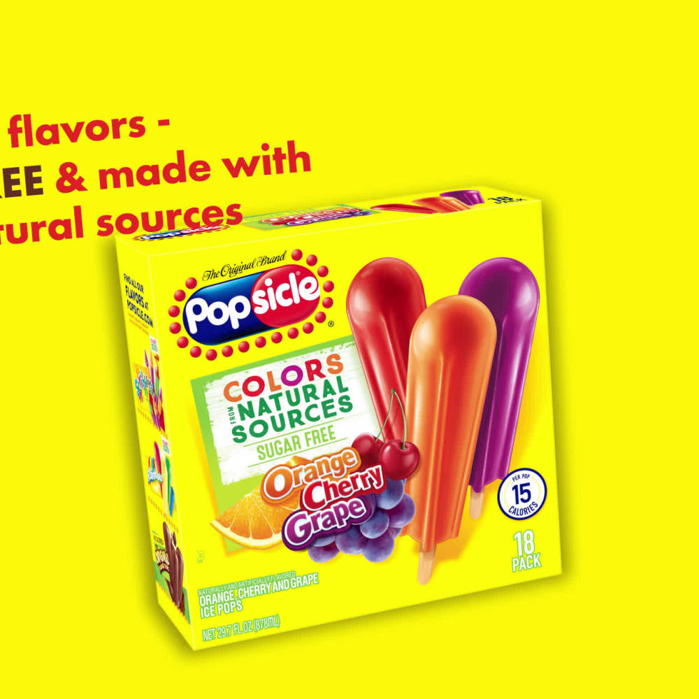 Popsicle Sugar Free Orange Cherry and Grape Fruit Flavored Popsicle Ice