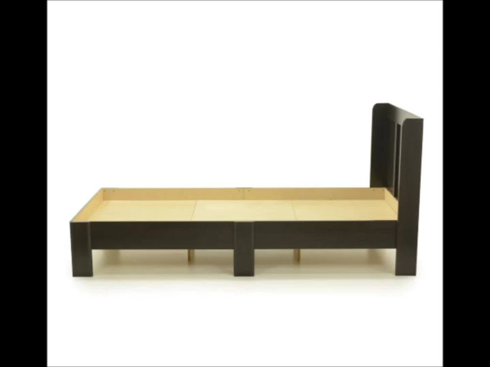 Sauder Parklane Platform Twin Bed with Headboard, Espresso Finish