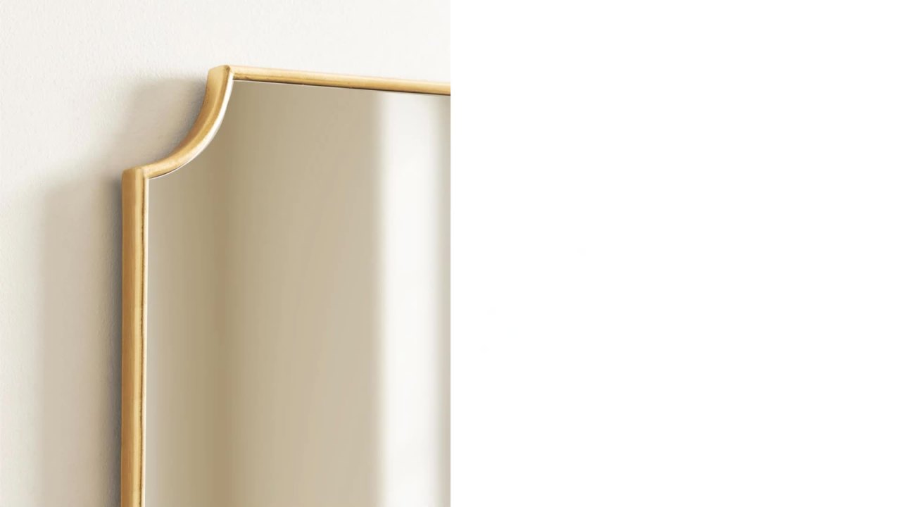 thumbnail video image 2 of Kate and Laurel Healey Glam Scalloped Wall Mirror, 22 x 30, Gold, Minimal Scallop Mirror for Classic Traditional Wall Decor, 2 of 8
