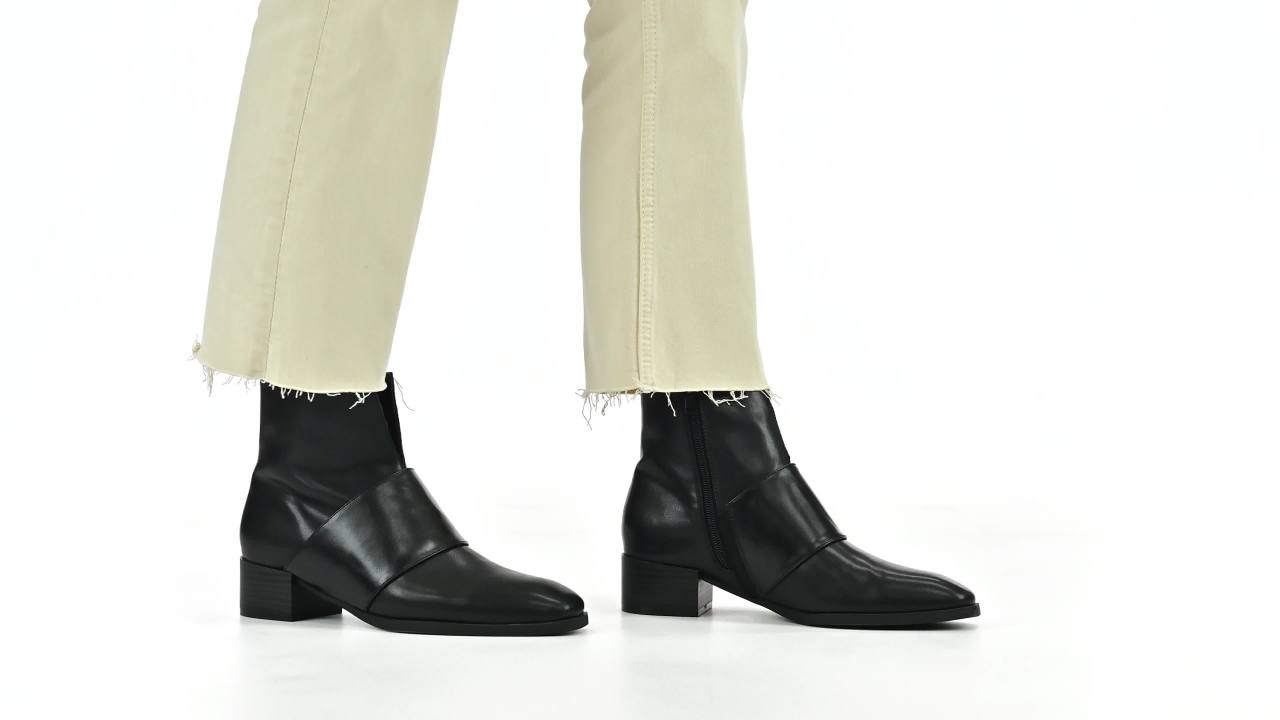 thumbnail video image 2 of Journee Womens Kyler Two Tone Square Toe Booties, 2 of 9