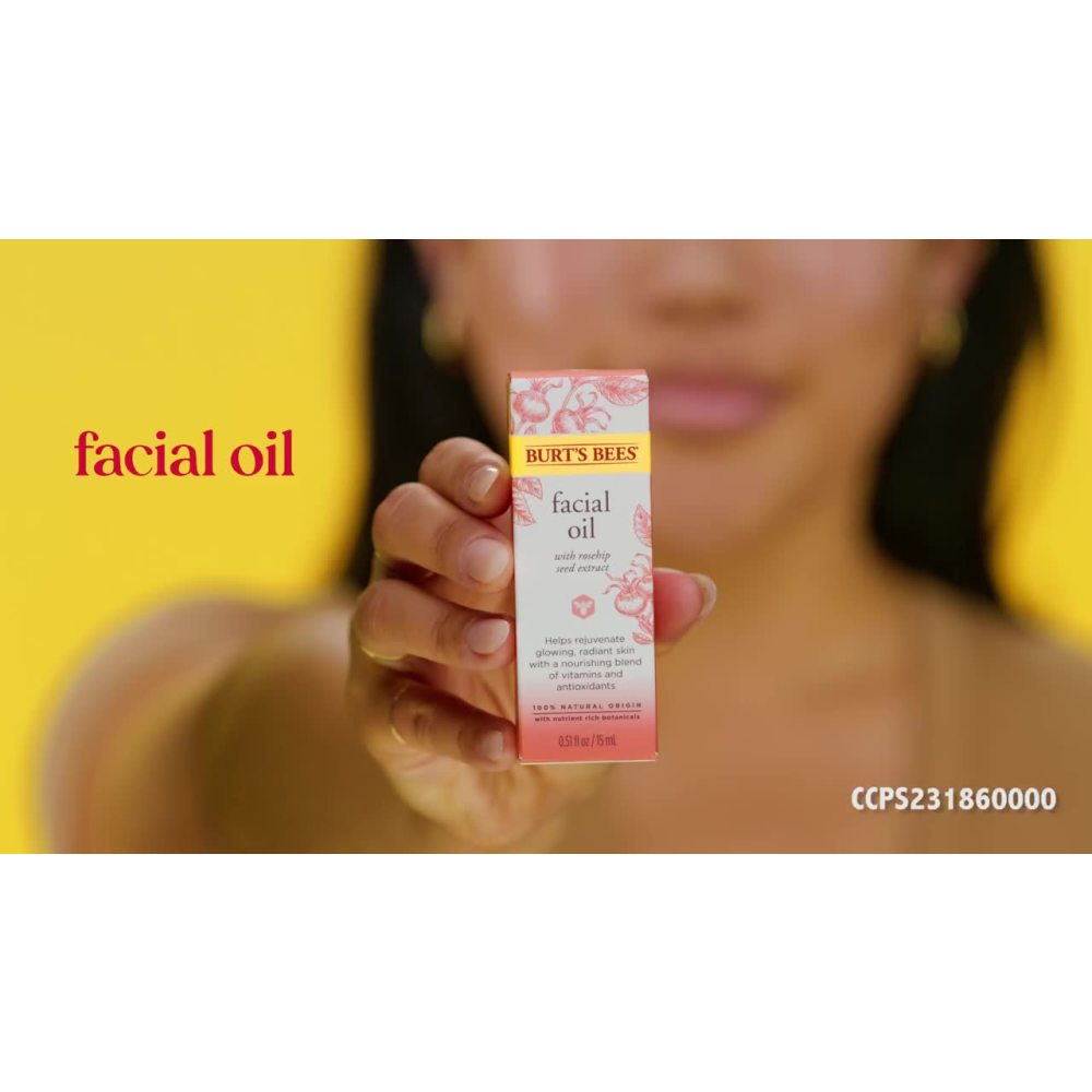 thumbnail video image 2 of Burt's Bees Facial Oil, 0.51 fl. oz. Bottle, 2 of 15