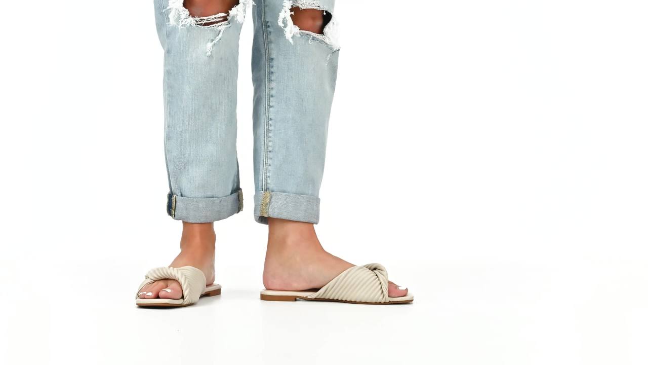 thumbnail video image 2 of Journee Womens Emalynn Slip On Flat Sandals, 2 of 10