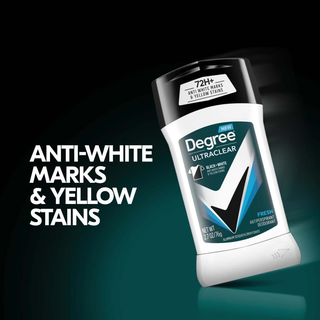 thumbnail video image 2 of Degree Ultra Clear Long Lasting Men's Antiperspirant Deodorant Stick, Fresh, 2.7 oz, 2 of 4