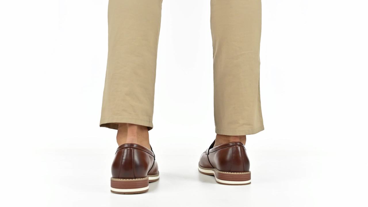 thumbnail video image 2 of Vance Mens Kahlil Slip-on Penny Loafer, 2 of 10